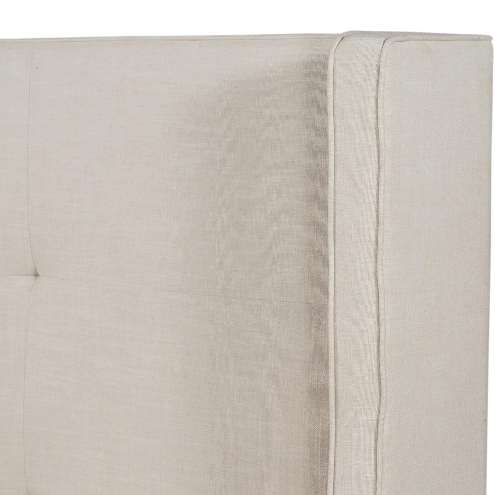 Meryll Modern Classic Beige Performance Brown Solid Wood Frame Bed - Queen|