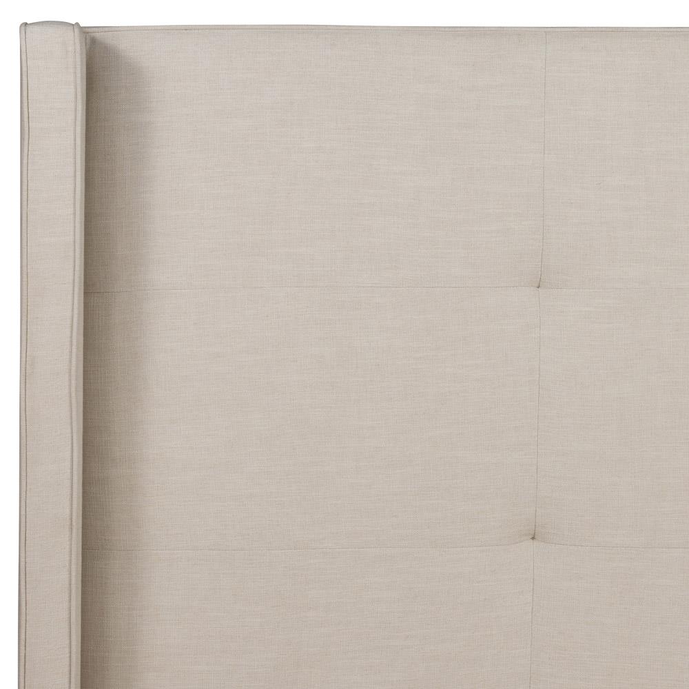 Meryll Modern Classic Beige Performance Brown Solid Wood Frame Bed - Queen|