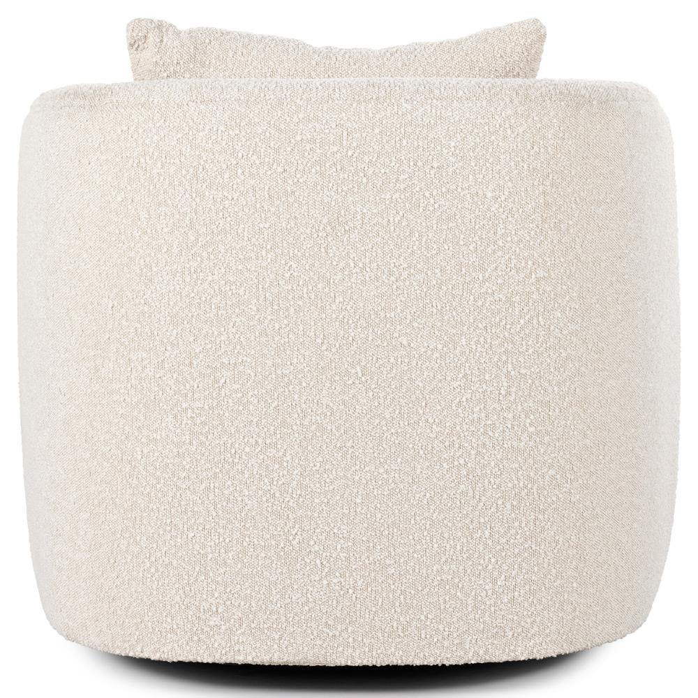 Perrin Modern Classic Beige Performance Boucle Swivel Occasional Barrel Chair|