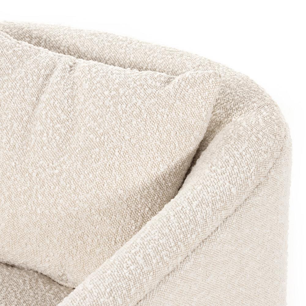 Perrin Modern Classic Beige Performance Boucle Swivel Occasional Barrel Chair|