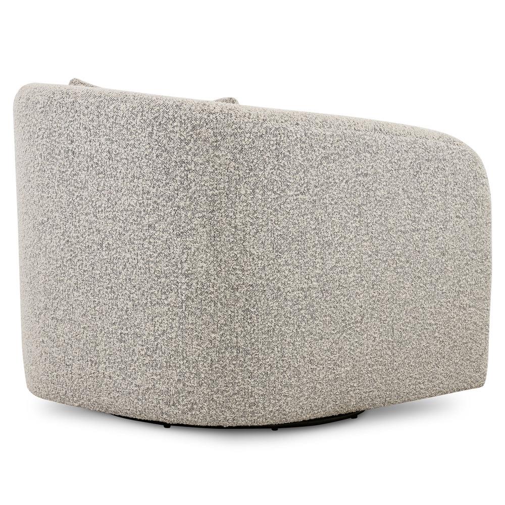 Perrin Modern Classic Grey Performance Boucle Swivel Occasional Barrel Chair|