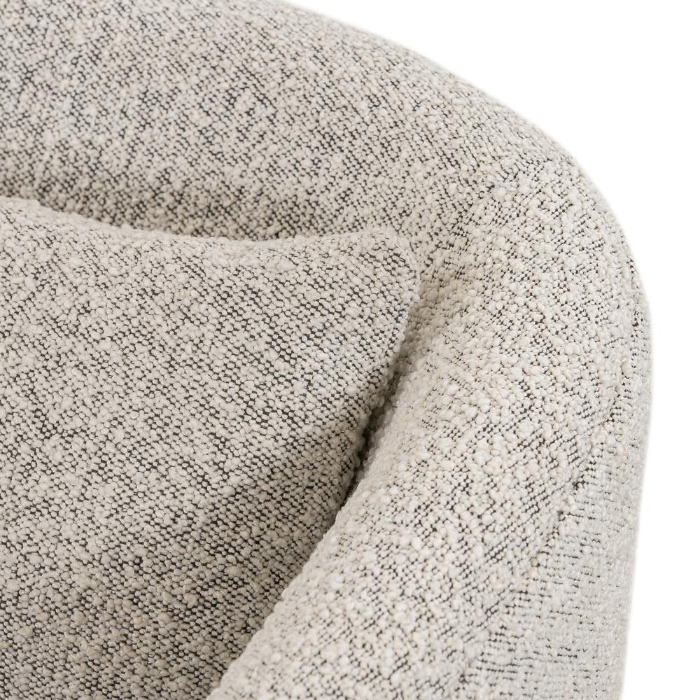 Perrin Modern Classic Grey Performance Boucle Swivel Occasional Barrel Chair|