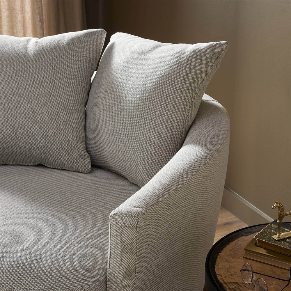 Louisa Modern Classic Off White Performance Swivel Barrel Chair|