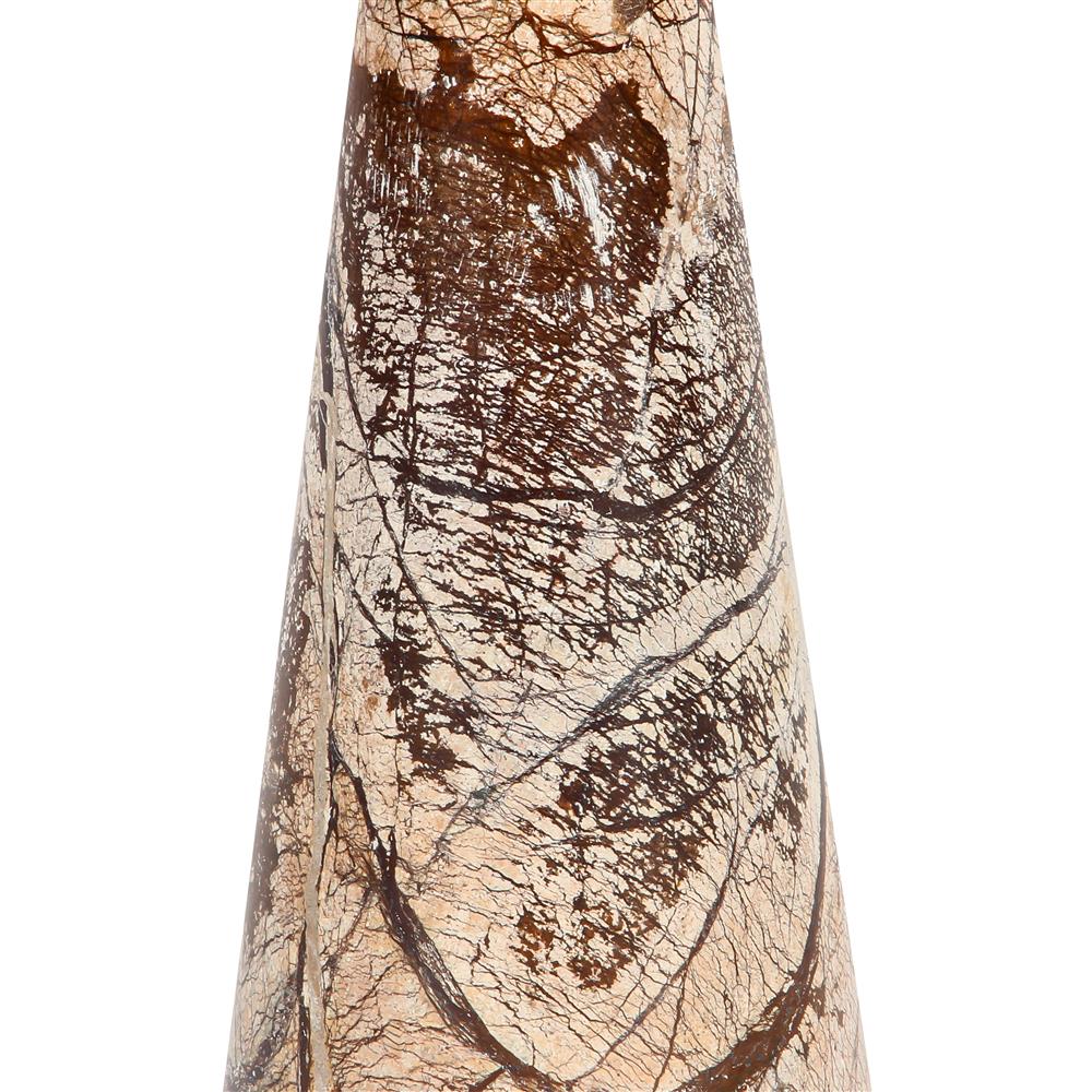 Lily Mid Century Modern Brown Wood Top Stone Pedestal Drink Table|