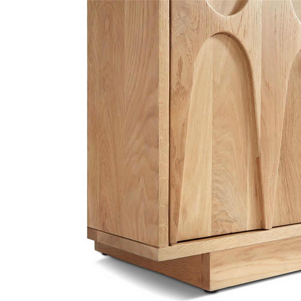 Mia Modern Classic Brown Oak Wood Sideboard|