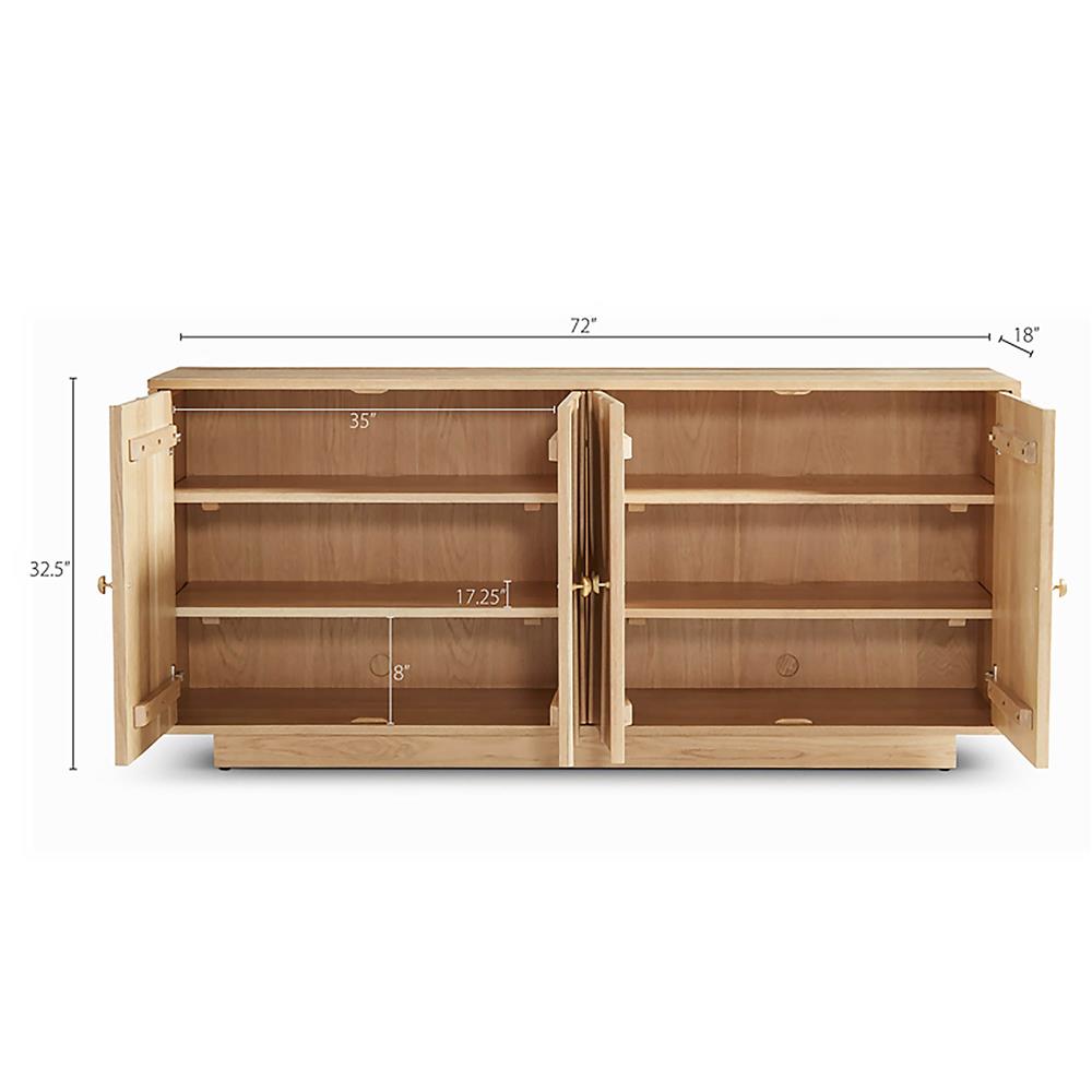 Mia Modern Classic Brown Oak Wood Sideboard|