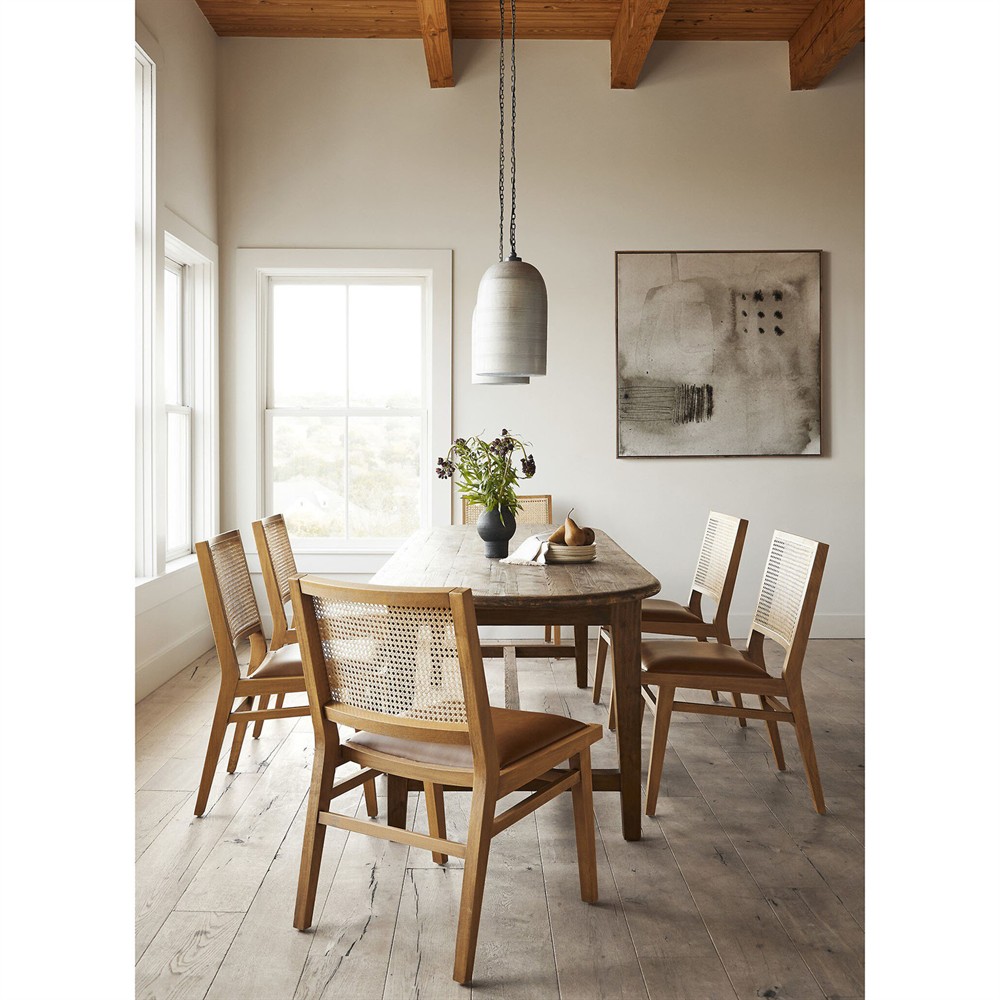 Nayden Rustic Lodge Brown Pine Wood Oval Trestle Dining Table