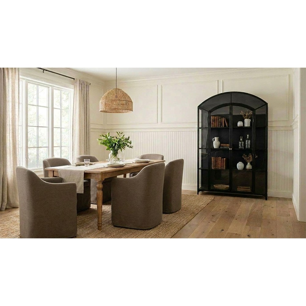 Stancil Industrial Matte Black Iron Frame Clear Glass Door Wide