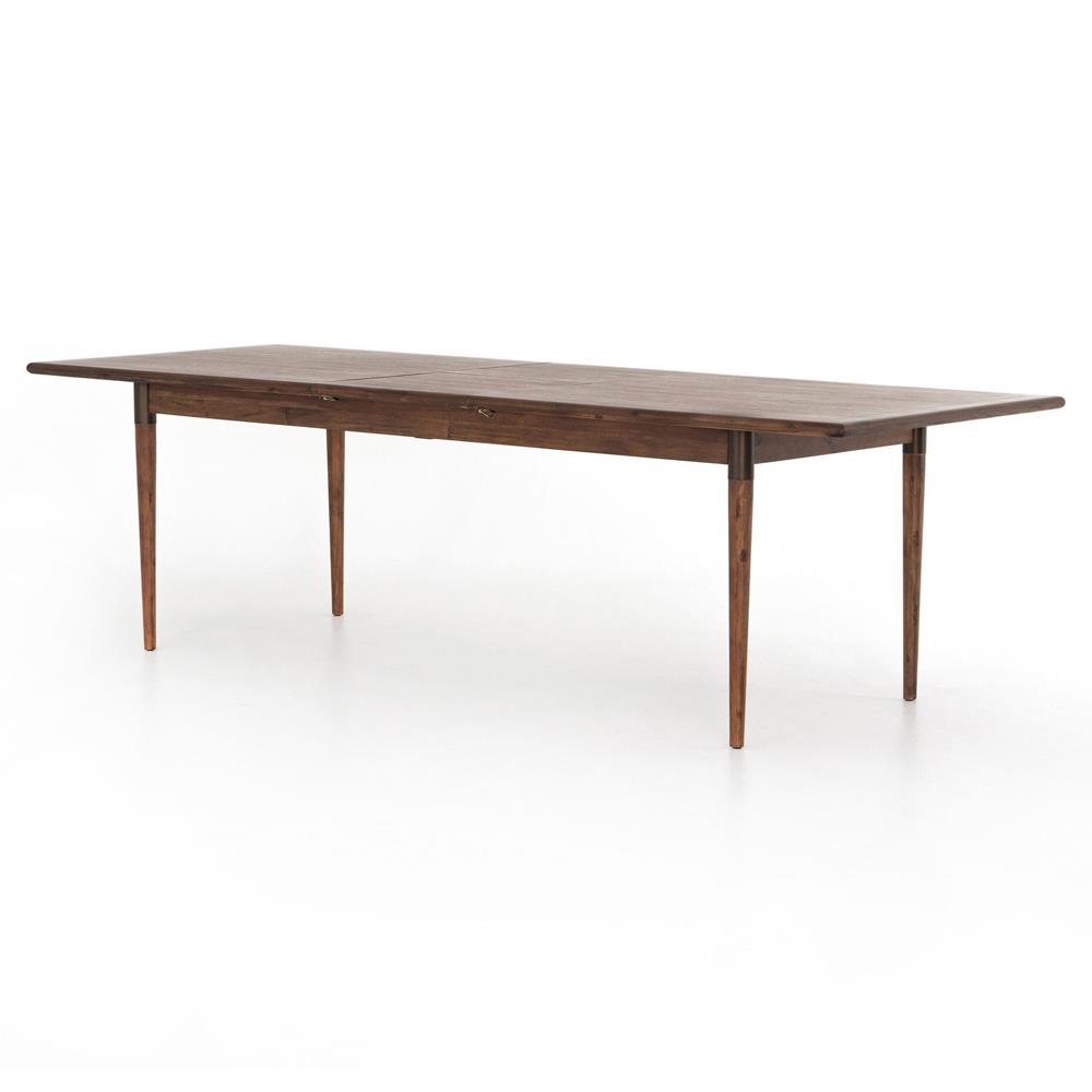 Hayden Modern Brown Acacia Wood Rectangular Extendable Dining Table - 84-104"|
