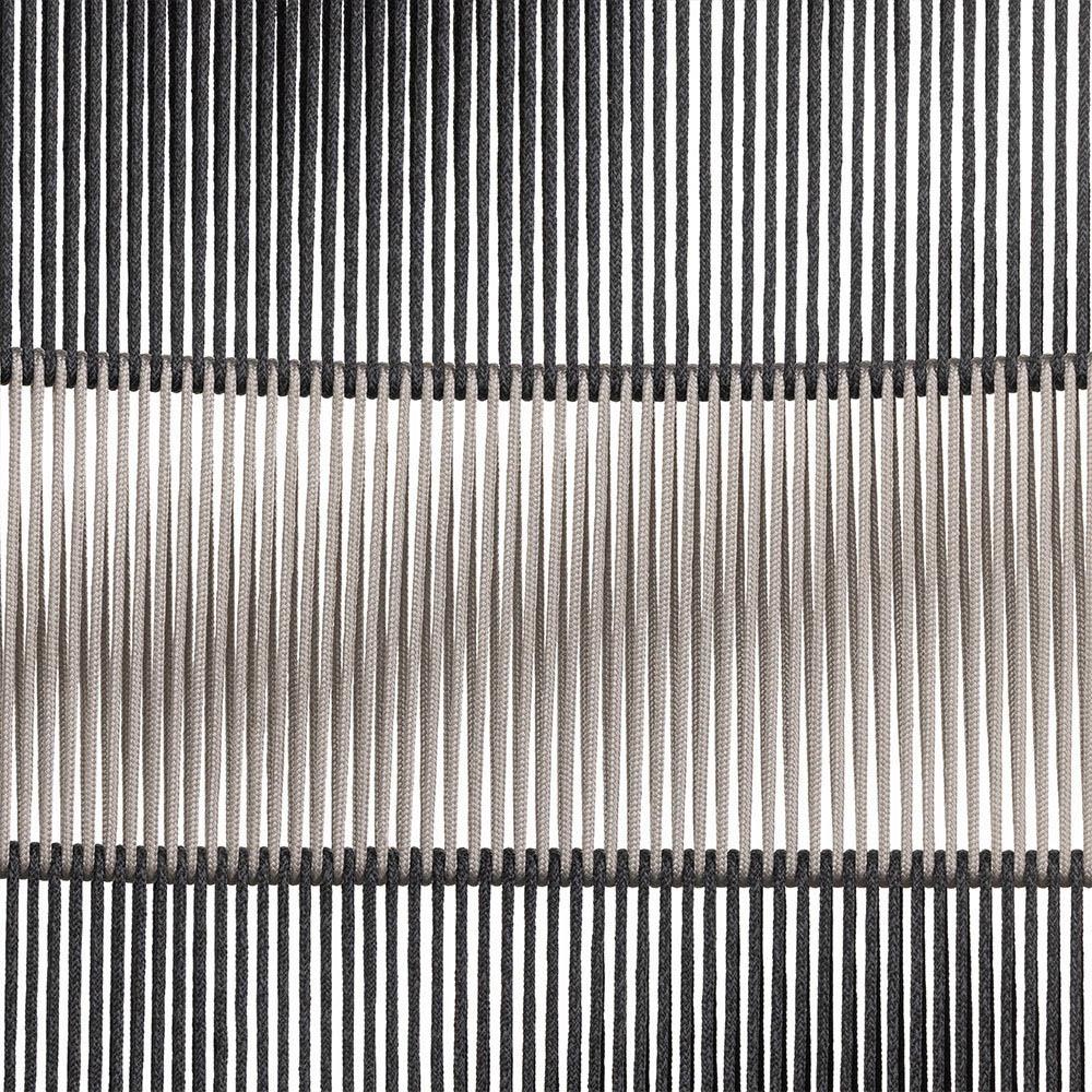 Liana Coastal Beach Grey Teak Wood Dark Grey Woven Rope Outdoor Chaise Lounge|