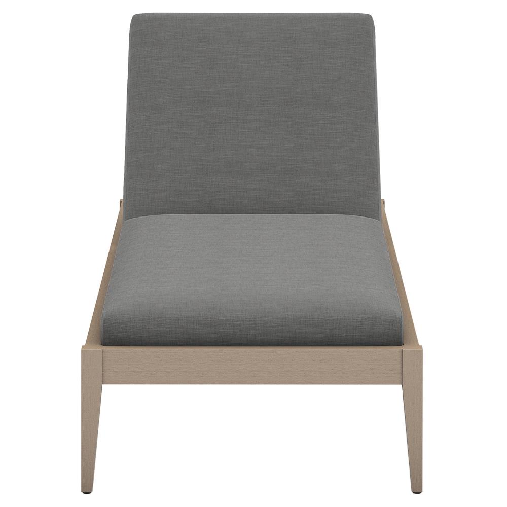 Cheryl Classic Black Cushion Natural Teak Wood Frame Outdoor Chaise Lounge|