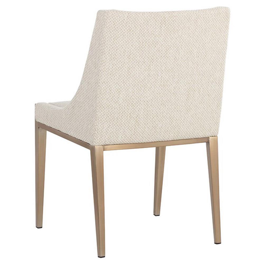 Reeves French Monument Oatmeal Upholstered Antique Brass Dining