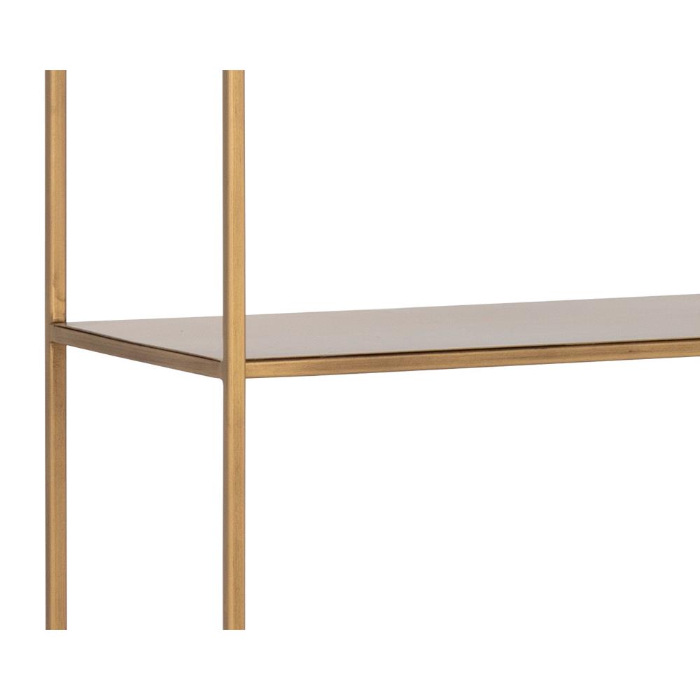 Cantrell Industrial Loft Antique Brass Iron 5 Tier Double Display Case|