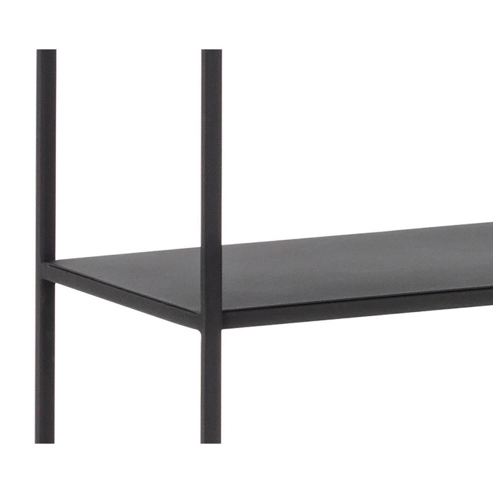 Cantrell Industrial Loft Matte Black Iron 5 Tier Double Display Case|