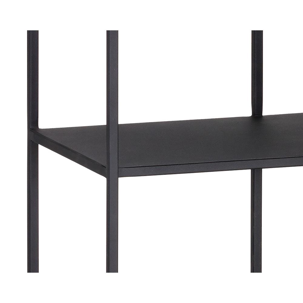 Cantrell Industrial Loft Matte Black Iron 5 Tier Display Case|