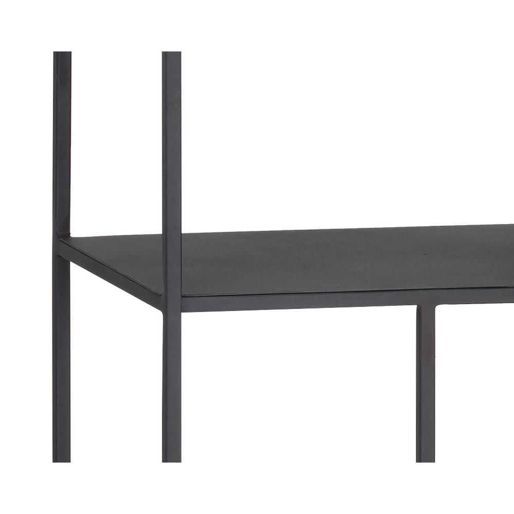 Cantrell Industrial Loft Matte Black Iron 5 Tier Single Display Case|