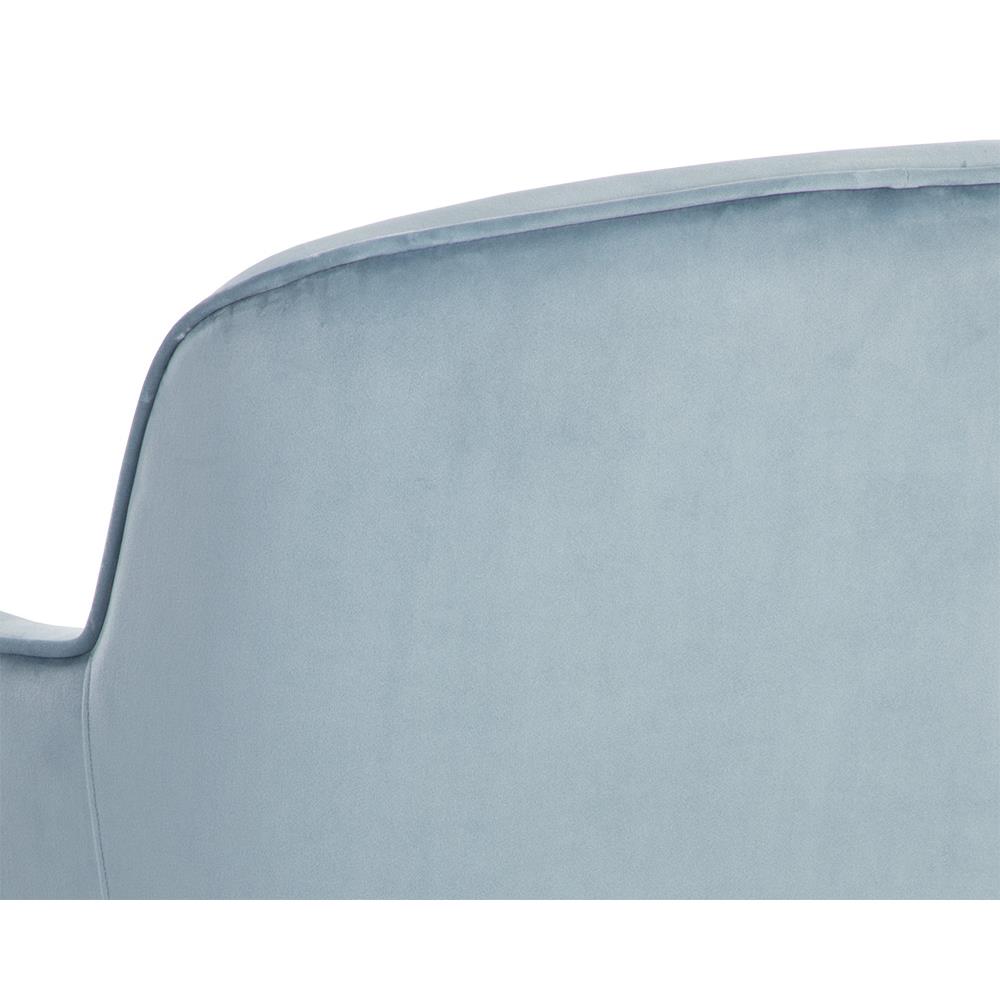 Taska Modern Classic Blue Upholstered Gold Steel Office Chair|