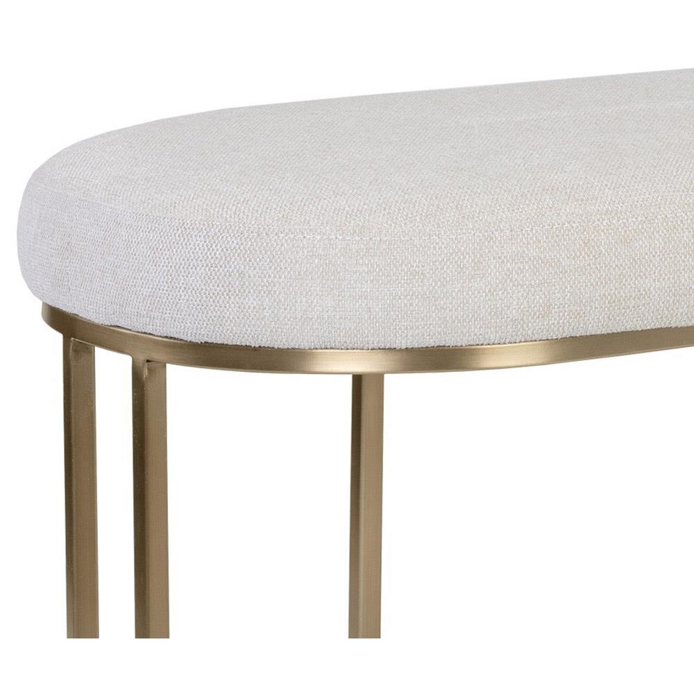Aliyah Modern Classic Beige Performance Antique Brass Bench|