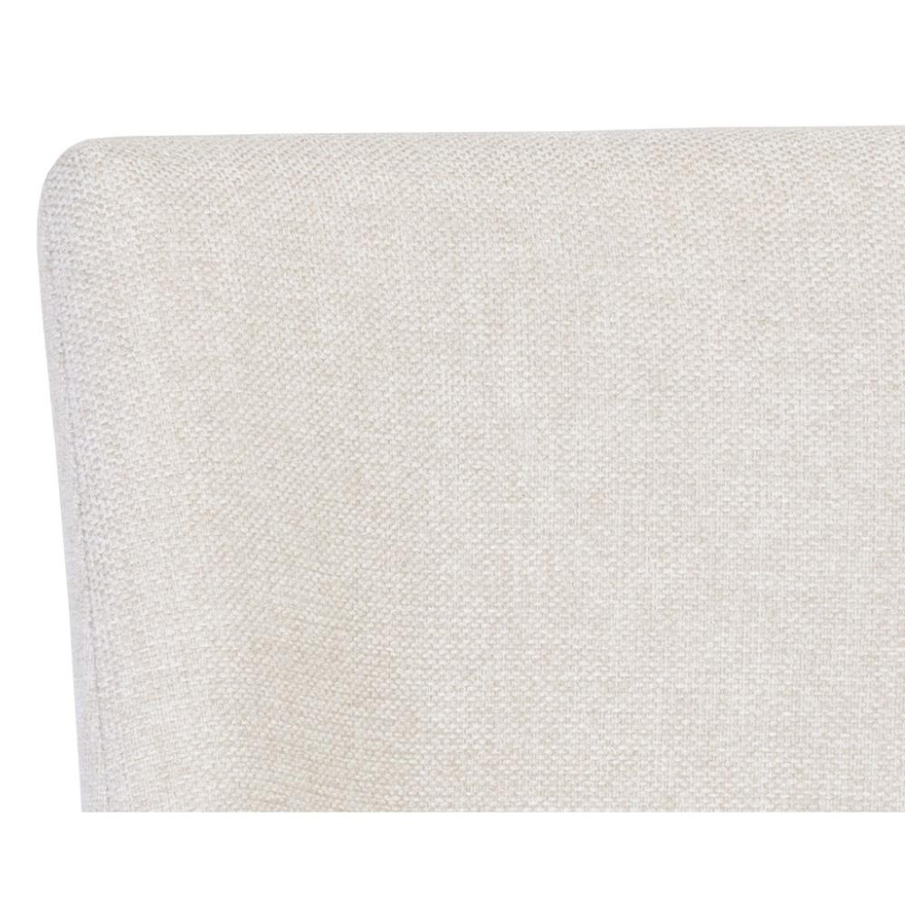 Aliyah Oatmeal Beige Upholstered Antique Brass Stainless Steel Counter Stool|