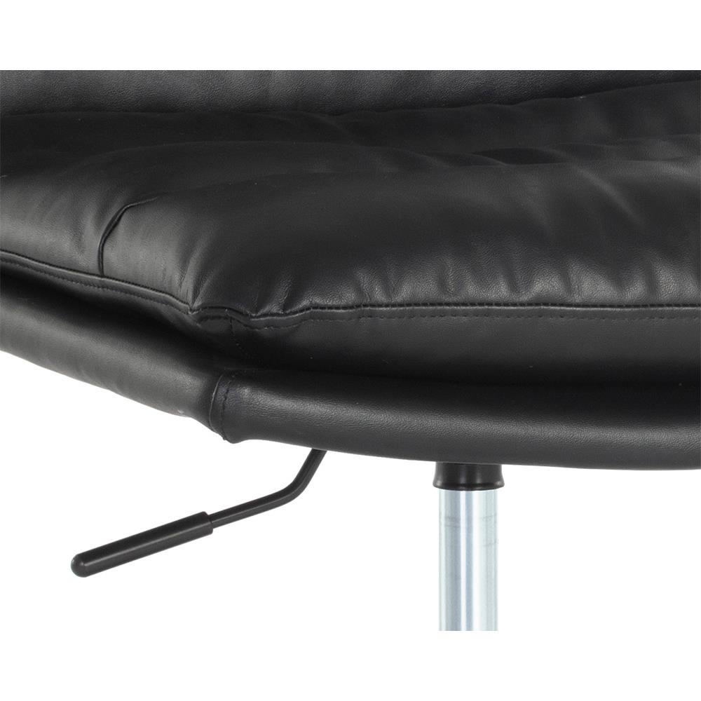 Tashia Bravo Black Upholstered Antique Brass Steel Executive Office Chair|