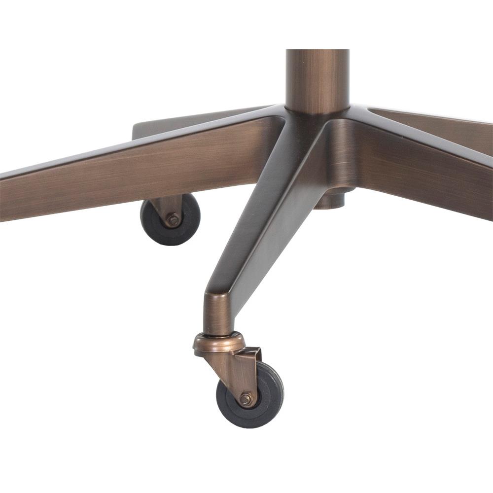 Tashia Bravo Black Upholstered Antique Brass Steel Executive Office Chair|