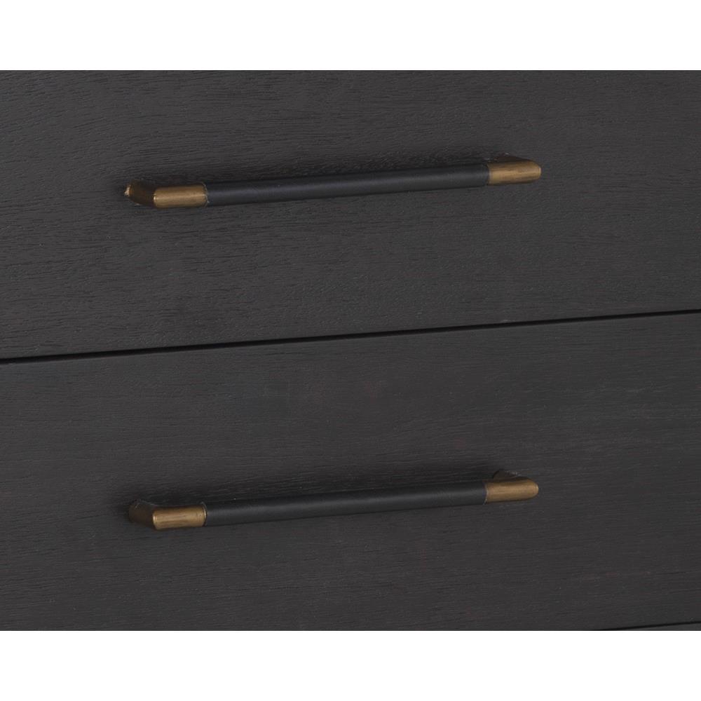 Senesca Rustic Brown Acacia Wood Black Iron Base 2 Drawer Nightstand|