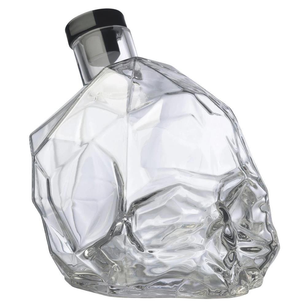 Memento Mori Modern Classic Clear Crystal Skull Whiskey Bottle|