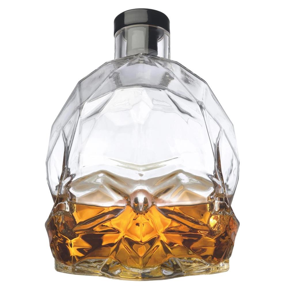 Memento Mori Modern Classic Clear Crystal Skull Whiskey Bottle|