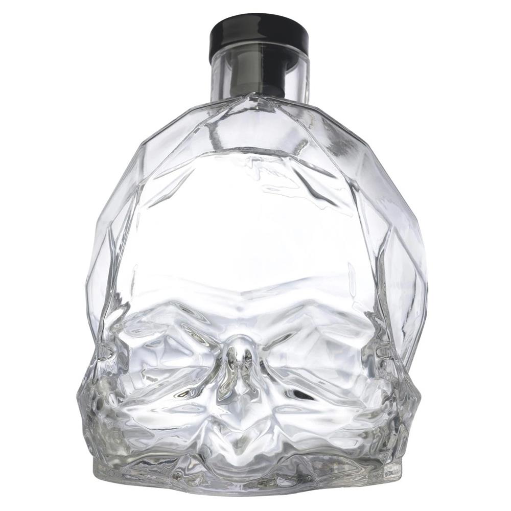 Memento Mori Modern Classic Clear Crystal Skull Whiskey Bottle|