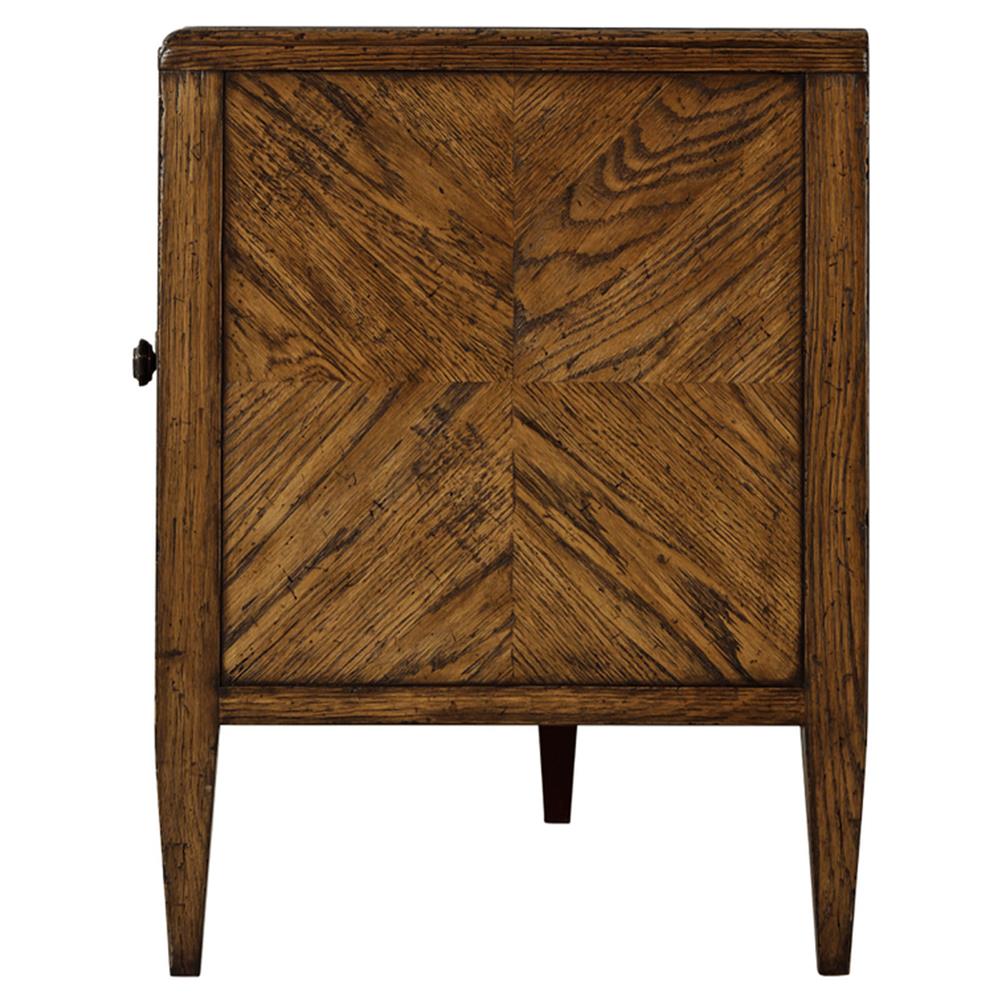 Ayra Mid Century Modern Dusk Brown Oak Wood Media Console|