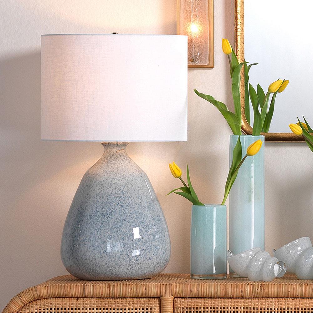 Large Coastal Bedroom Lamps Krista Coastal Beach Blue Ceramic