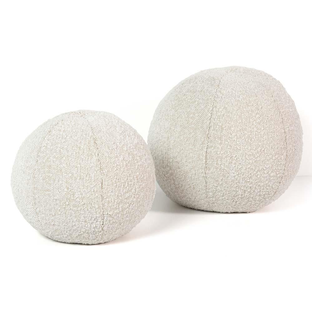Xavier Modern Classic Cream Sphere Decorative Throw Pillow - Set of 2|