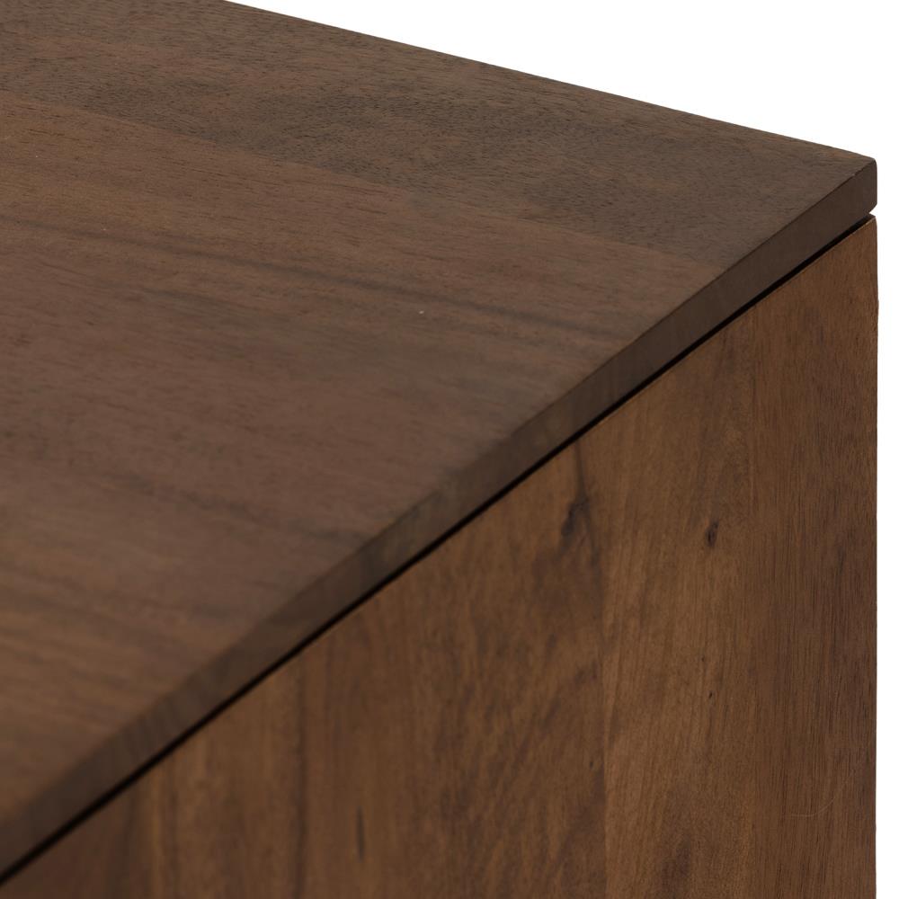 Emilie Coastal Beach Brown Mango Wood Black Iron Woven Cane 4 Door Sideboard|