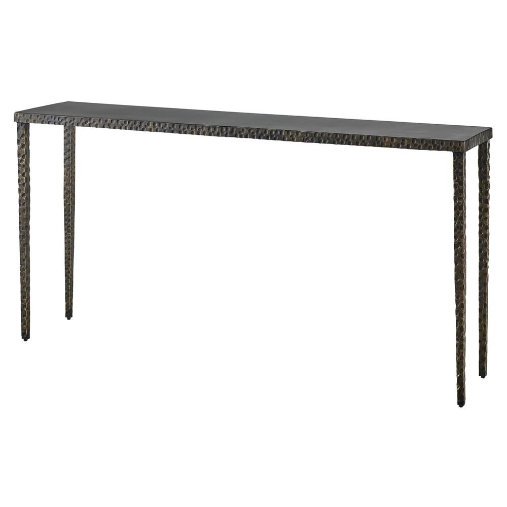 Sydie Industrial Loft Grey Metal Rectangular Console Table|