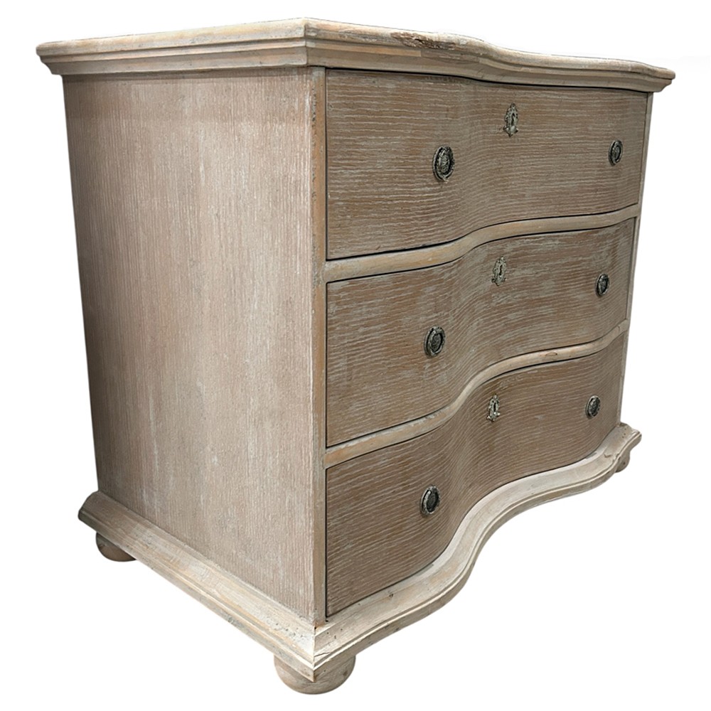 Arom French Country Brown Birch Wood 3 Drawer Bachelor Chest Dresser|