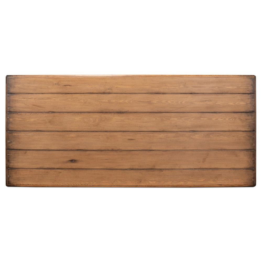 Ethan French Country Natural Reclaimed Pine Wood Rectangular Dining Table - 84"W|