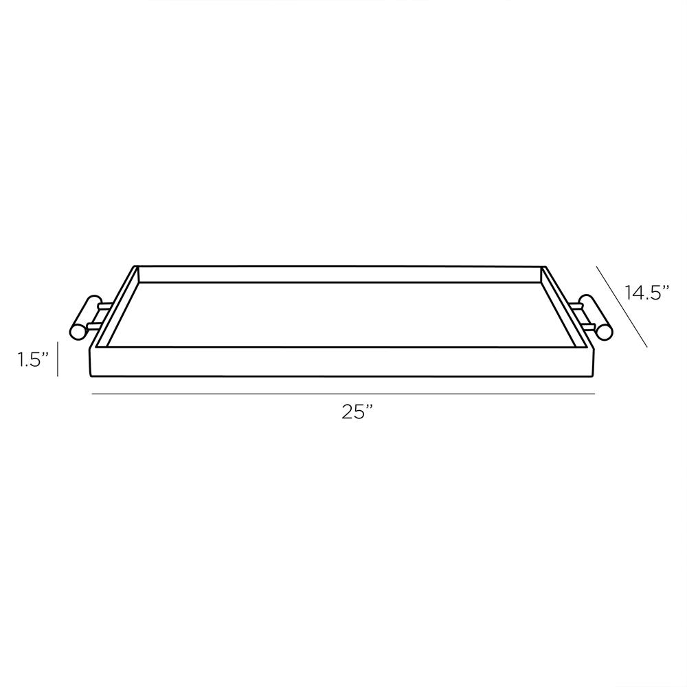 Maxwell Modern Classic Brass Handle Beige Leather Decorative Tray|