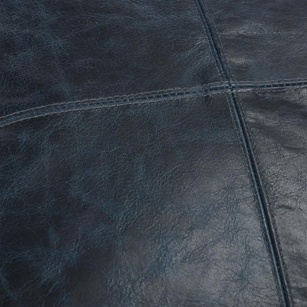 Selene Modern Classic Dark Blue Leather Throw Pillow - 22x22|