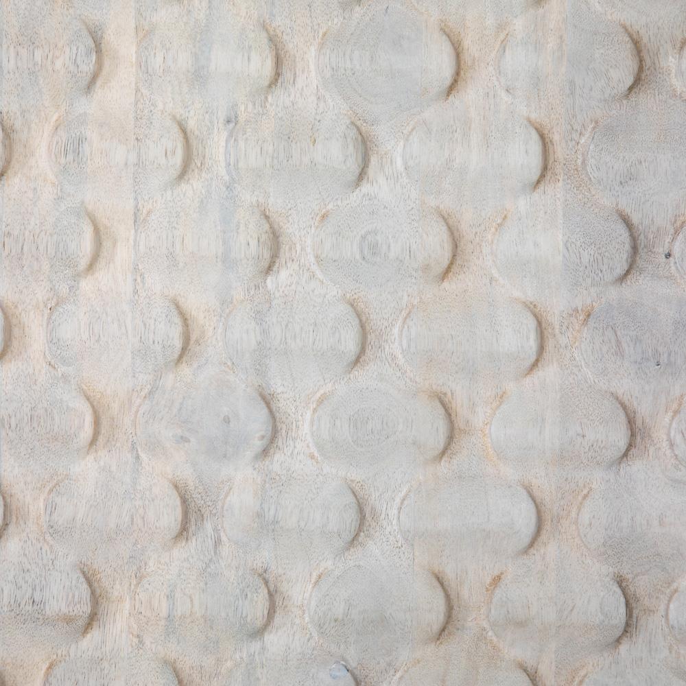 Harriet Mid Century White Wash Carved Mango Wood Gold Iron Base Media Cabinet - 82"W|