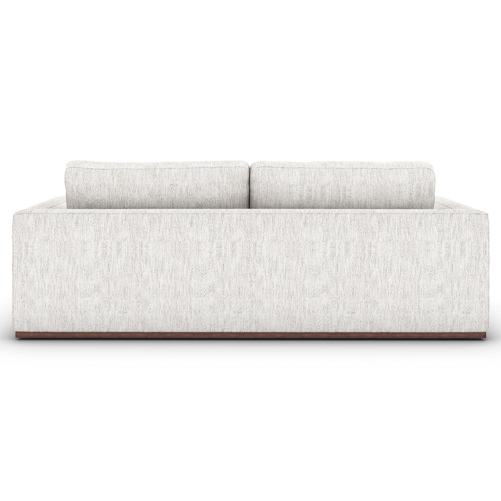 Stanley Modern Classic Off White Performance Brown Wood Sofa - 98"|
