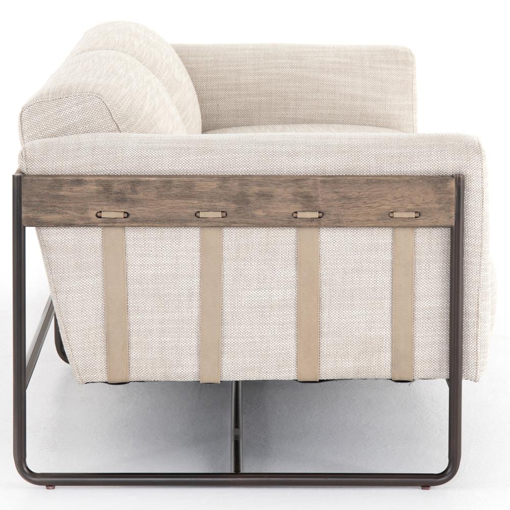 Stella Rustic Lodge Beige Performance Black Iron Frame Sofa