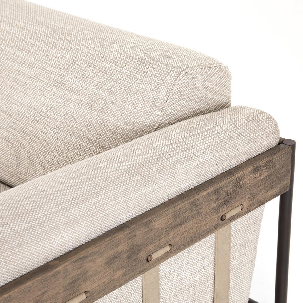 Stella Rustic Lodge Beige Performance Black Iron Frame Sofa