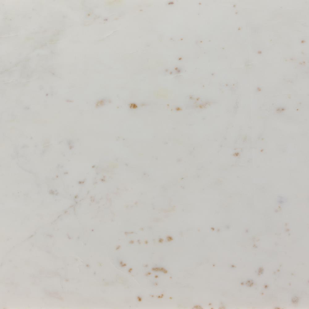 Hanne Mid Century Modern White Marble Black Aluminum Rectangular Console Table|