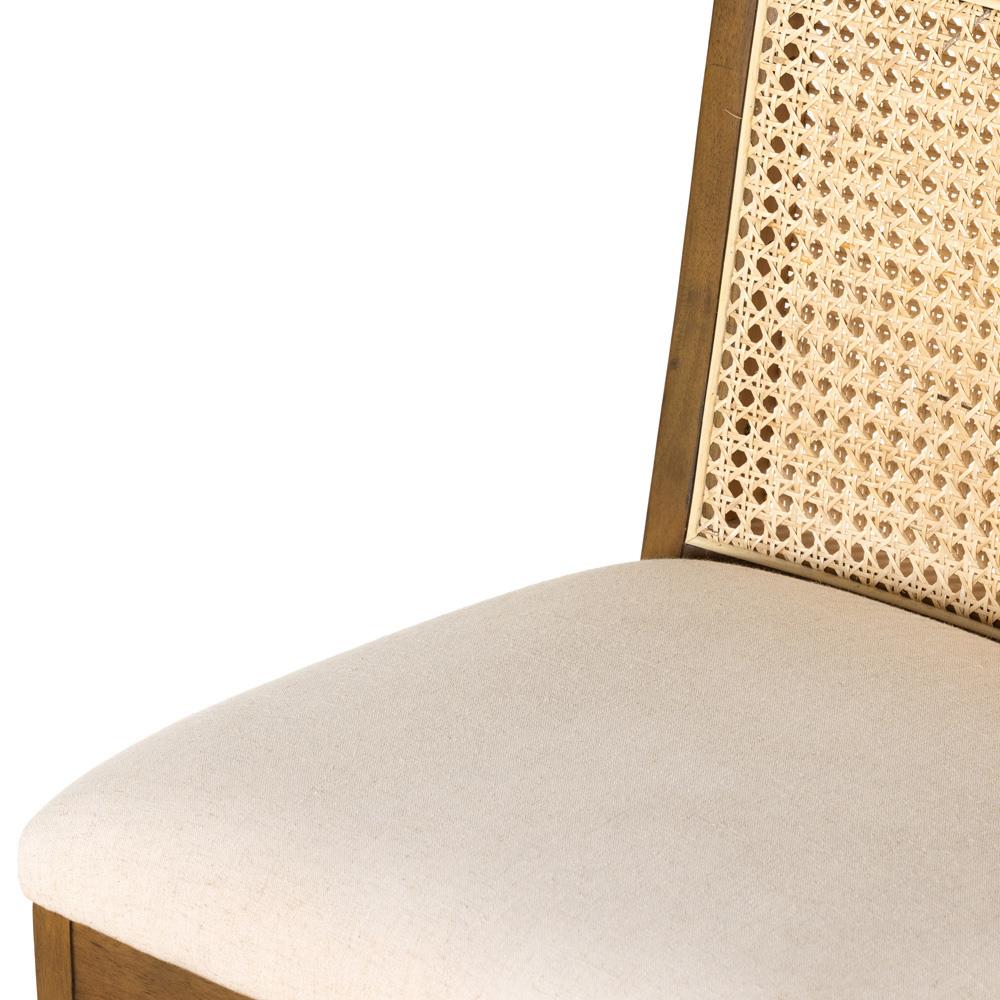 Annette Coastal Beige Performance Natural Woven Cane Wood Frame Counter Stool|