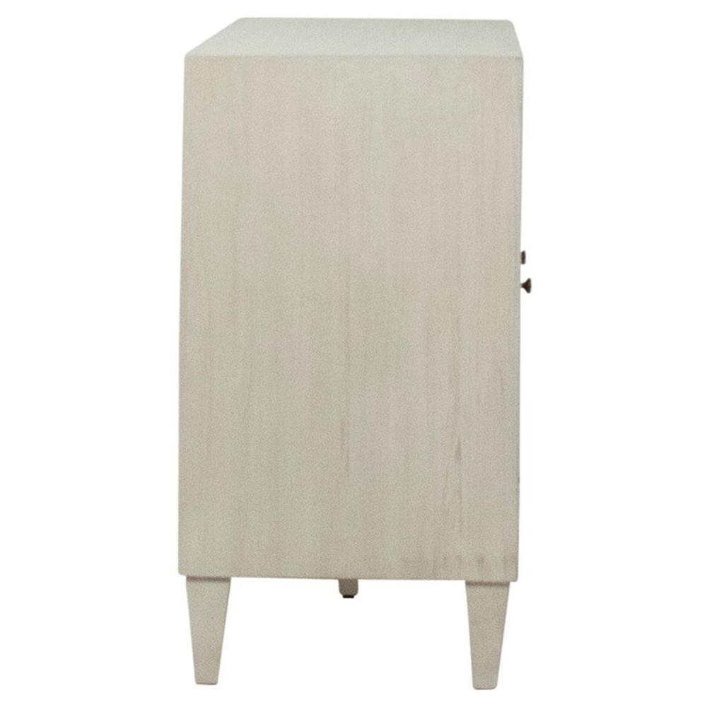 Gabriel Coastal Beach White Acacia Wood Woven Rattan Sideboard - 66"|
