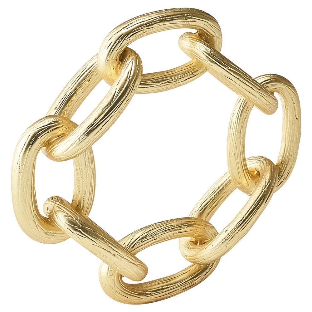 Regina Chain Link Regency Gold Metal Napkin Ring - Set of 4|