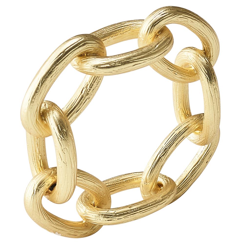 Regina Chain Link Regency Gold Metal Napkin Ring - Set of 4|