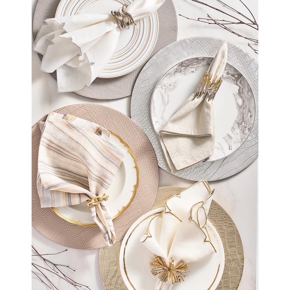 Regina Chain Link Regency Gold Metal Napkin Ring - Set of 4|