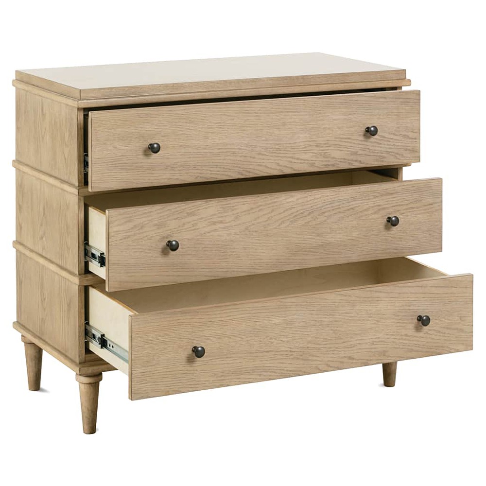 Marlowe Rustic Lodge Brown Oak 3 Dovetail Drawer Bachelor Chest Dresser|