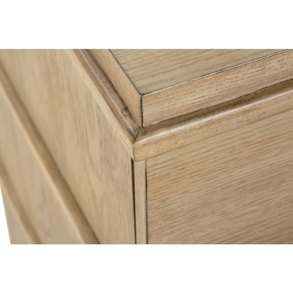 Marlowe Rustic Lodge Brown Oak 3 Dovetail Drawer Bachelor Chest Dresser|